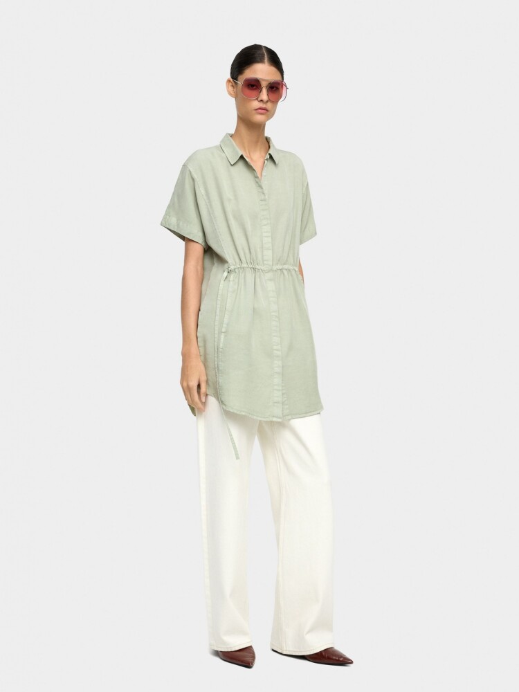 Vestido Camisero 100% Lyocell caqui