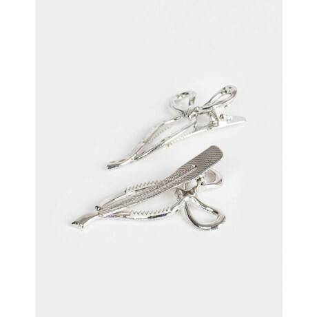 Piquitos Con moño Plateado