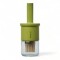 Aceitera Salsera Botella Vidrio 250ml Con Pincel De Silicona Verde