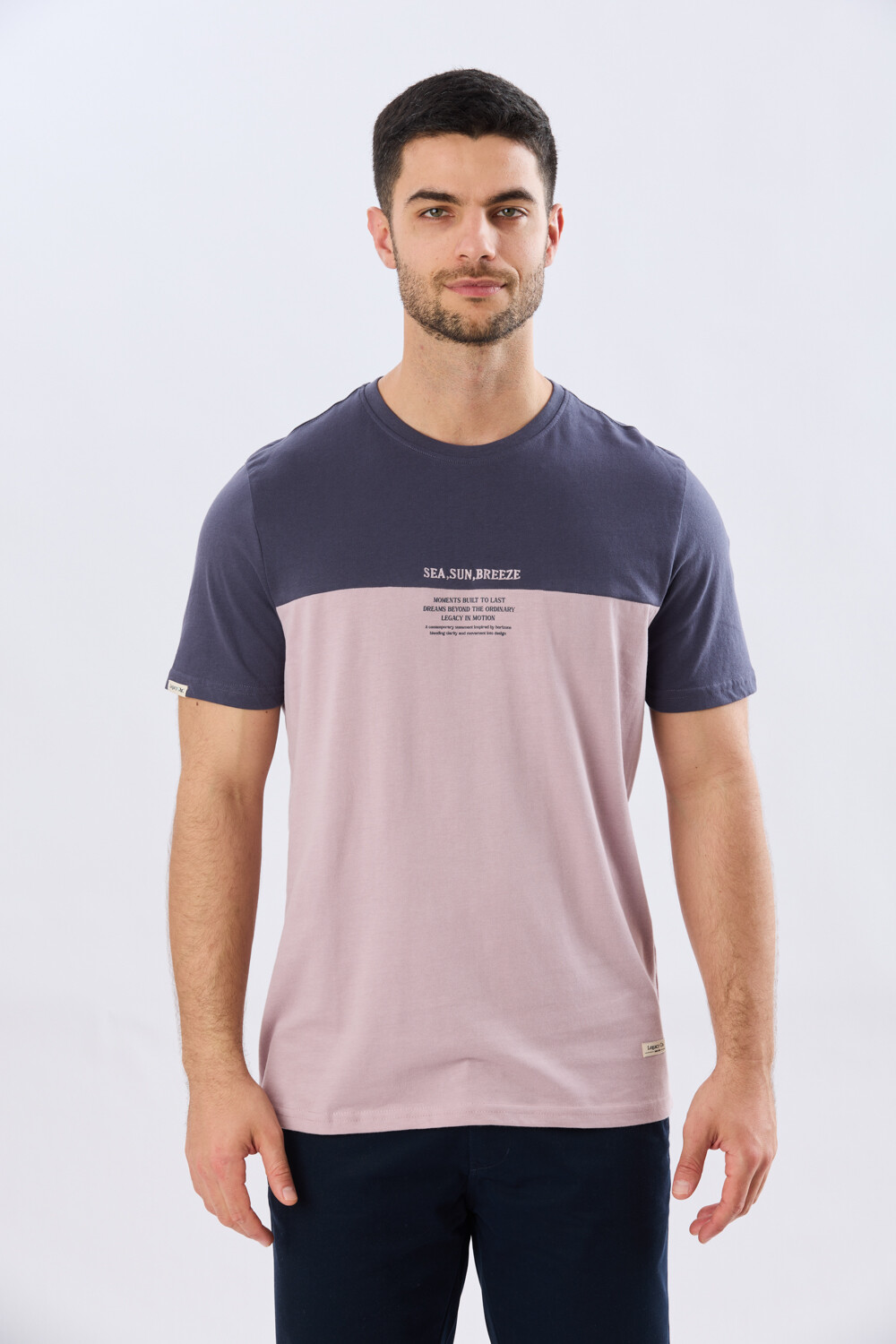REMERA RAYADA DE ALGODÓN Piedra