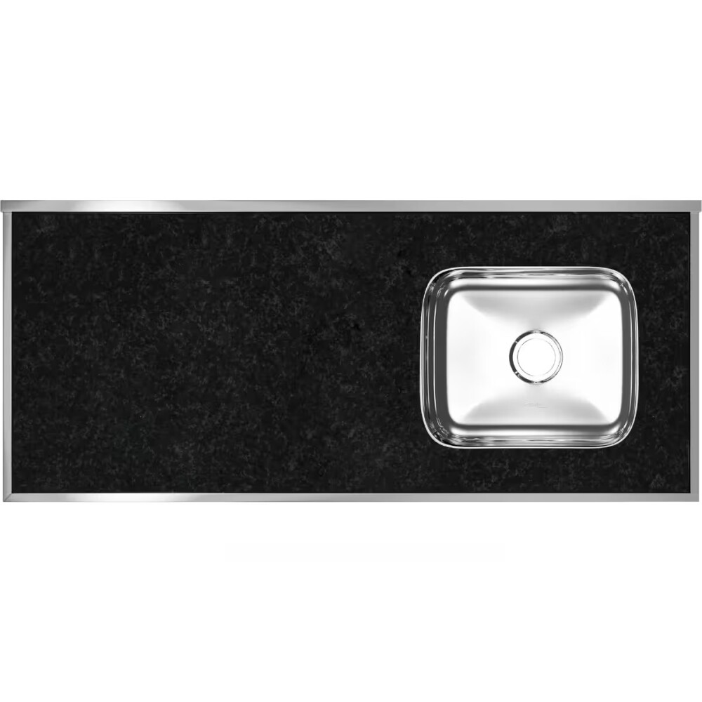 Mesada c/pileta inox 120cm Negra Derecha Forminox Mesada C/pileta Inox 120cm Negra Derecha Forminox