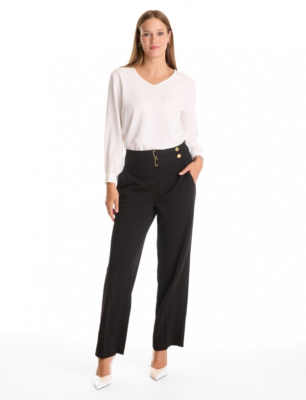 Pantalon Pull On Hebillas NEGRO