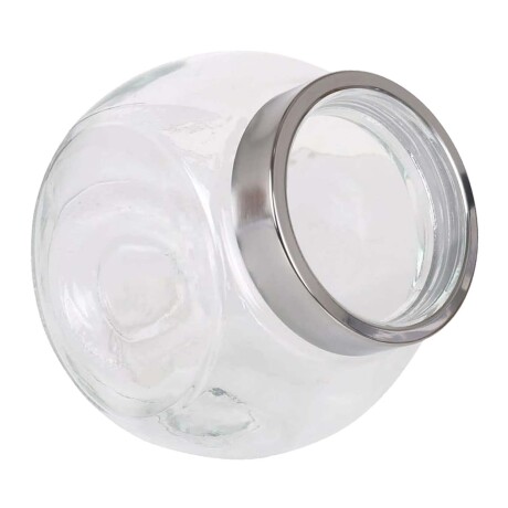 Frasco Tarro Recipiente Redondo 650Ml en Vidrio y Tapa Metal Transparente