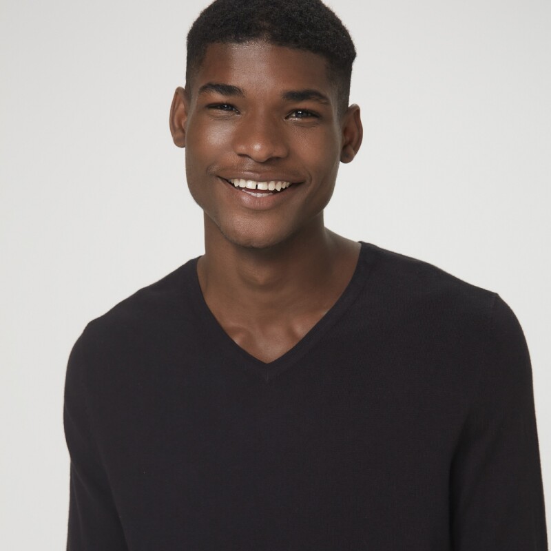BLUSAO MASCULINO ADULTO (SWEATER) PRETO ESCURO