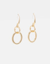 Aros Colgantes Largos Metal Aros Con Anillos Entrelazados - Dorado
