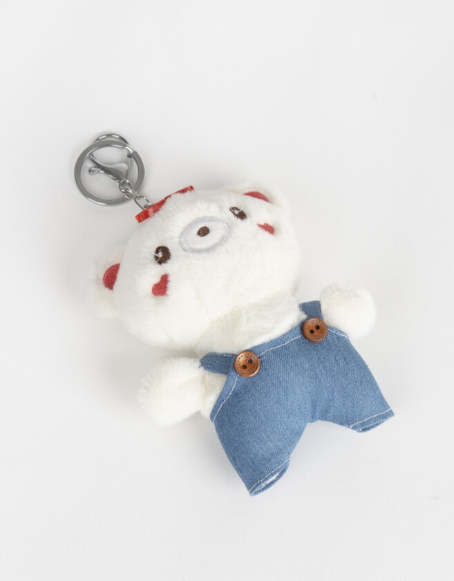 Llavero Peluche Llavero Y Charm De Peluche De Osito - Blanco Crema