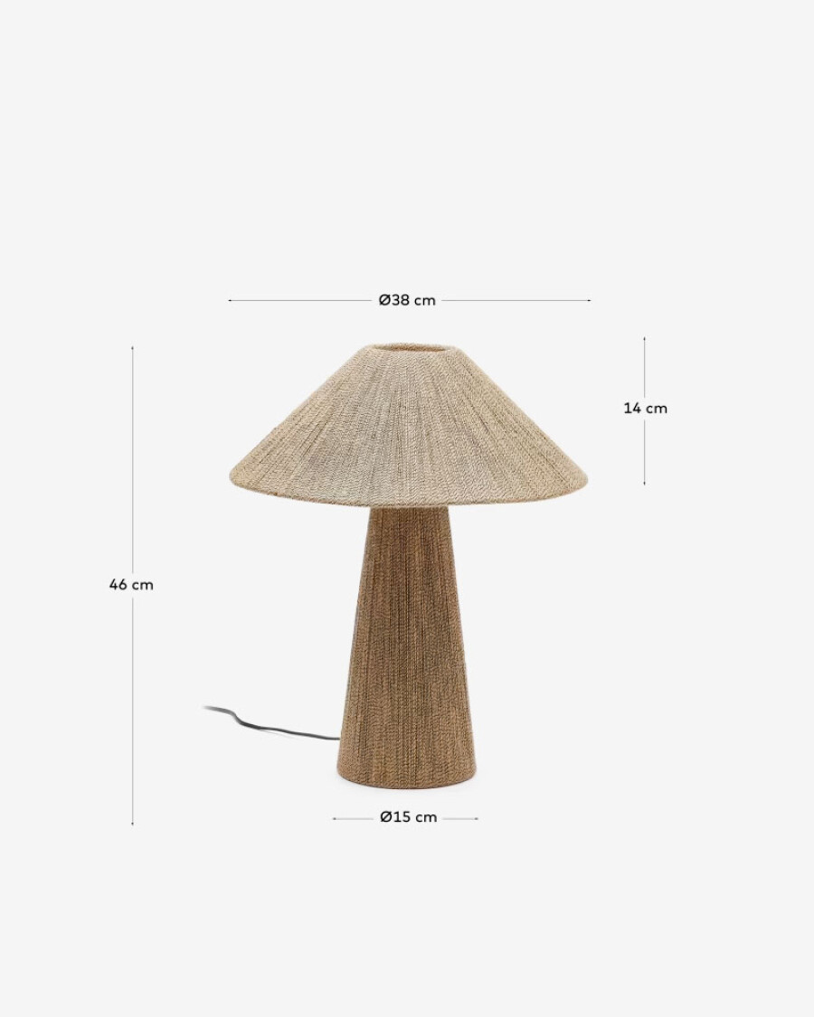 Lámpara de mesa Renee de yute natural Lámpara de mesa Renee de yute natural