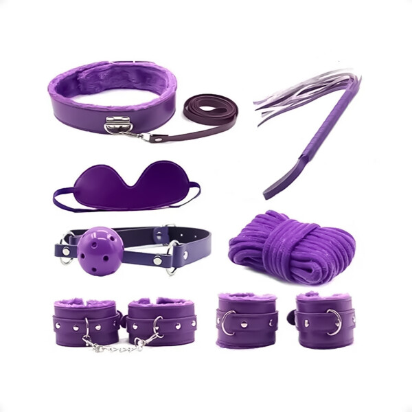 Set De BDSM Sado De 7 Piezas Purpura