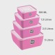 Kit x4 potes multiuso cuadrados ROSA