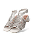 Sandalias de Mujer Bottero Calada con Taco Blanco