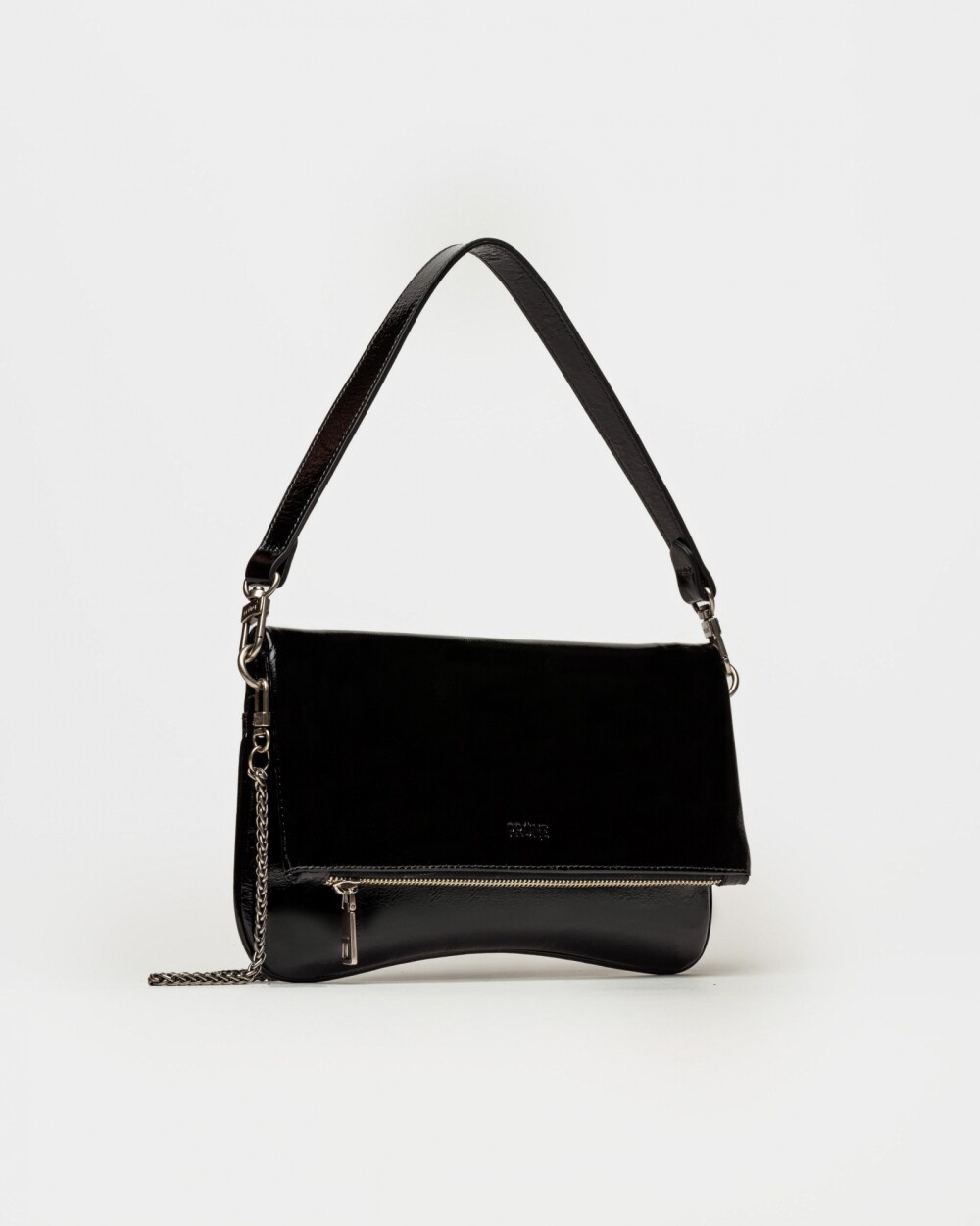 Bandolera Curve en charol Negro