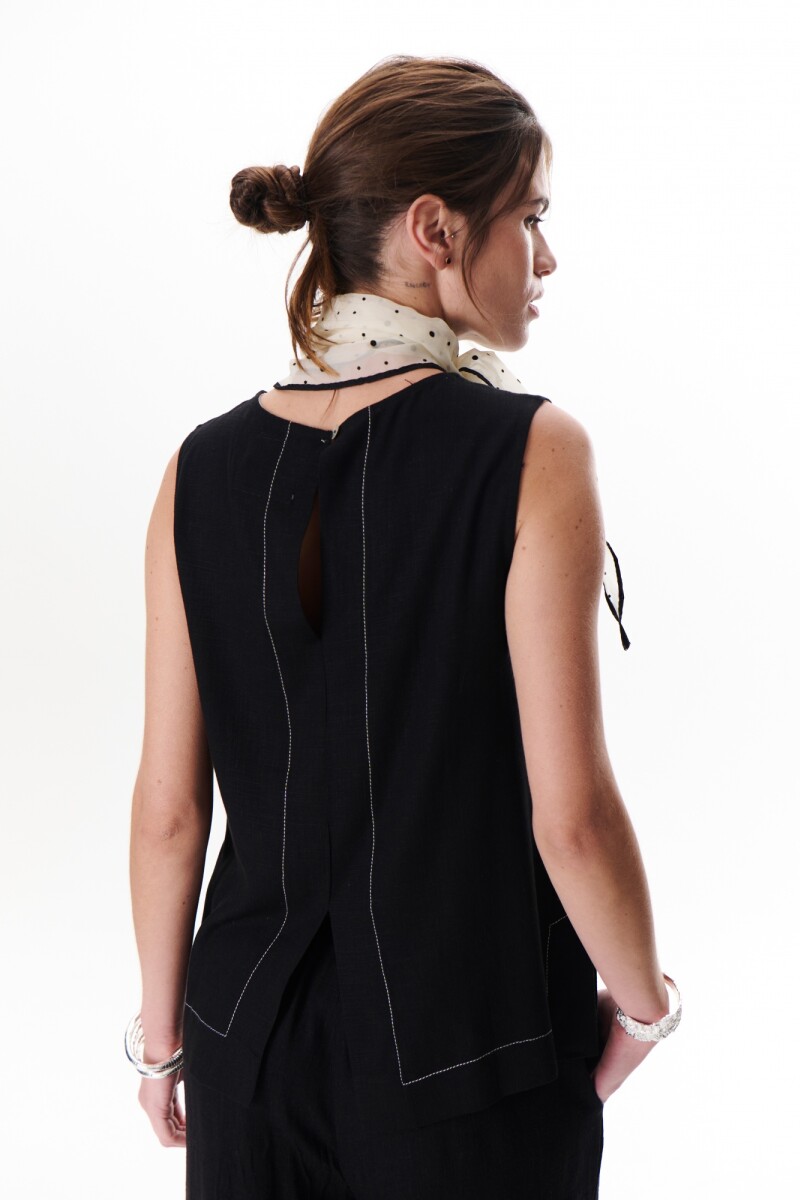 TOP LINO POCKET NEGRO