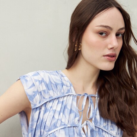 VESTIDO WILLA PRINTED Azul Lavado