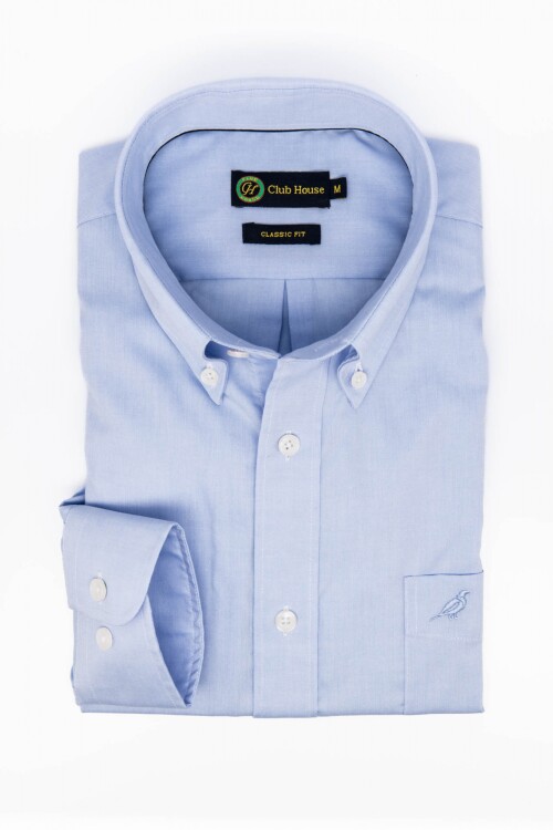 Camisa Button Down - Non Iron Celeste palido