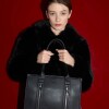 Shopper Oak En Efecto Cuero Graneado Negro
