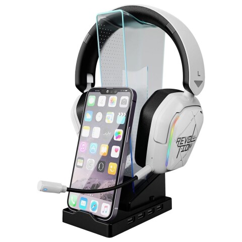 Soporte Auriculares Celulares Xtrike Me 4 USB Luz 7 Colores Variante Color Negro