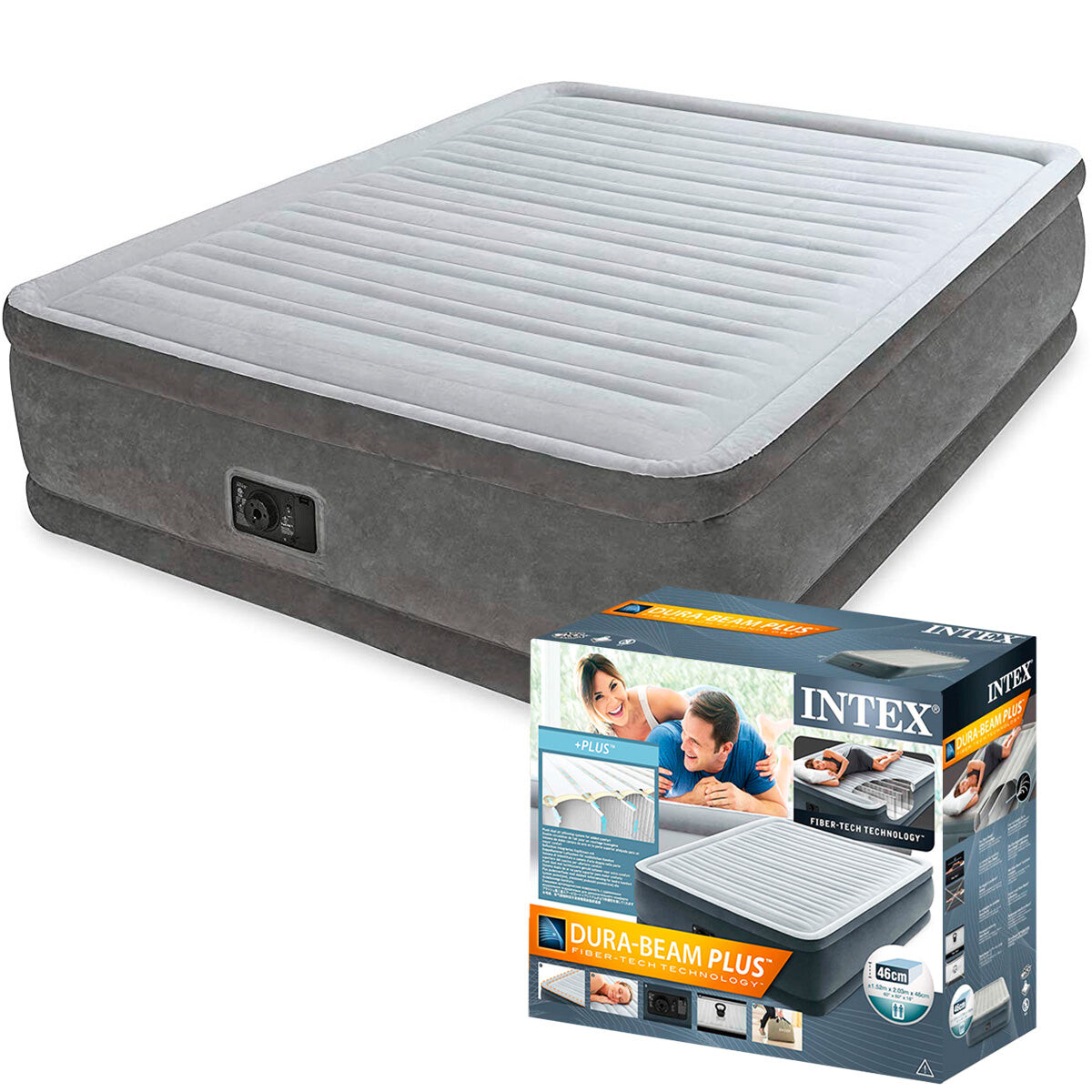Colchon Inflable Sommier Intex Queen 2P Eléctrico 