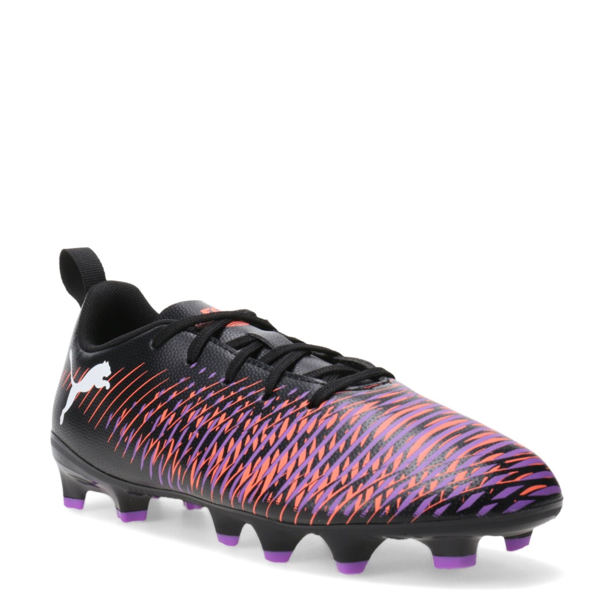 Championes de Fútbol 11 Infantiles Puma Future 8 Play FG/AG - Negro - Anaranjado - Violeta 