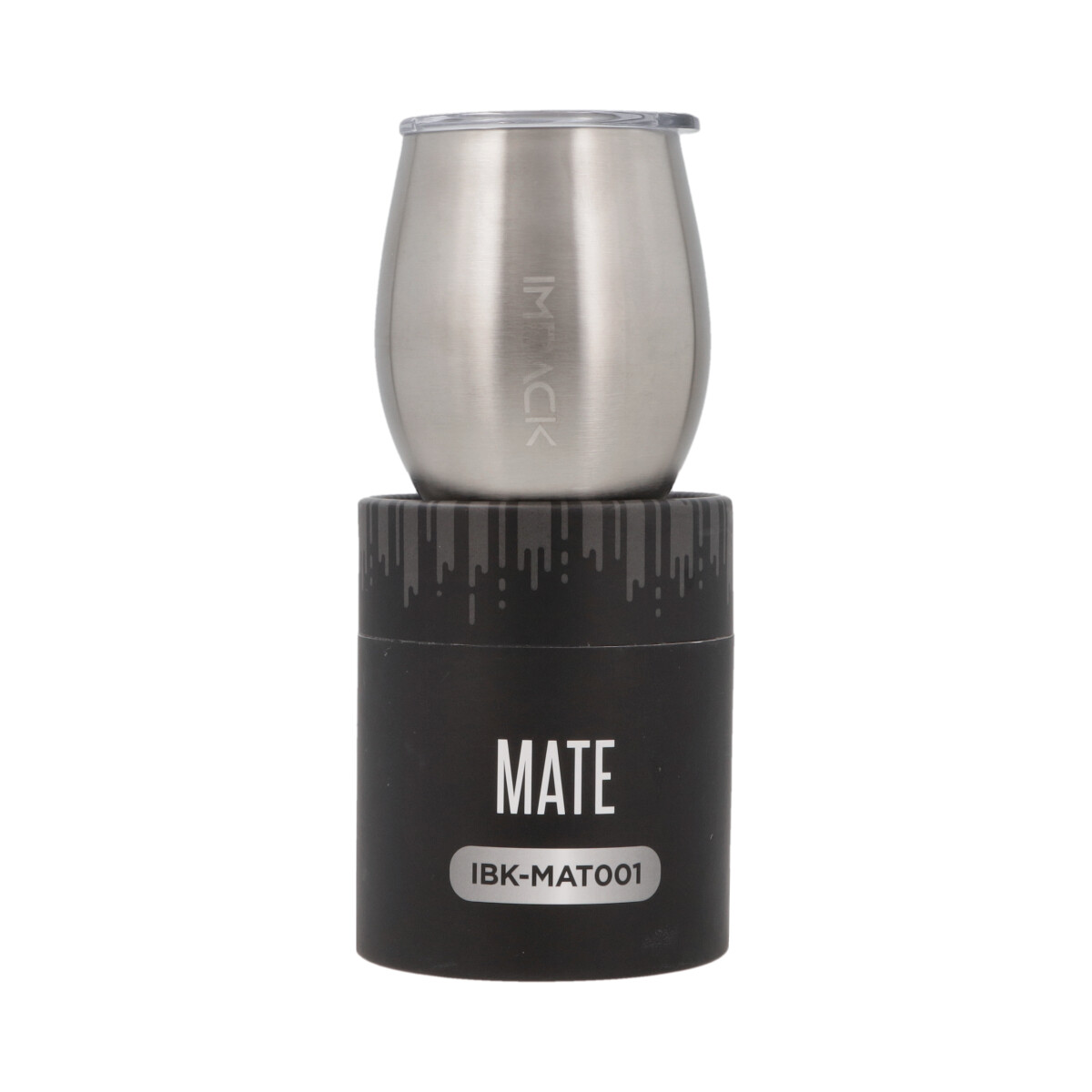 Mate De Acero Inoxidable Termico Anti Vuelco Con Tapa 240 Ml Con Caja Termo Imback Color Plateado 