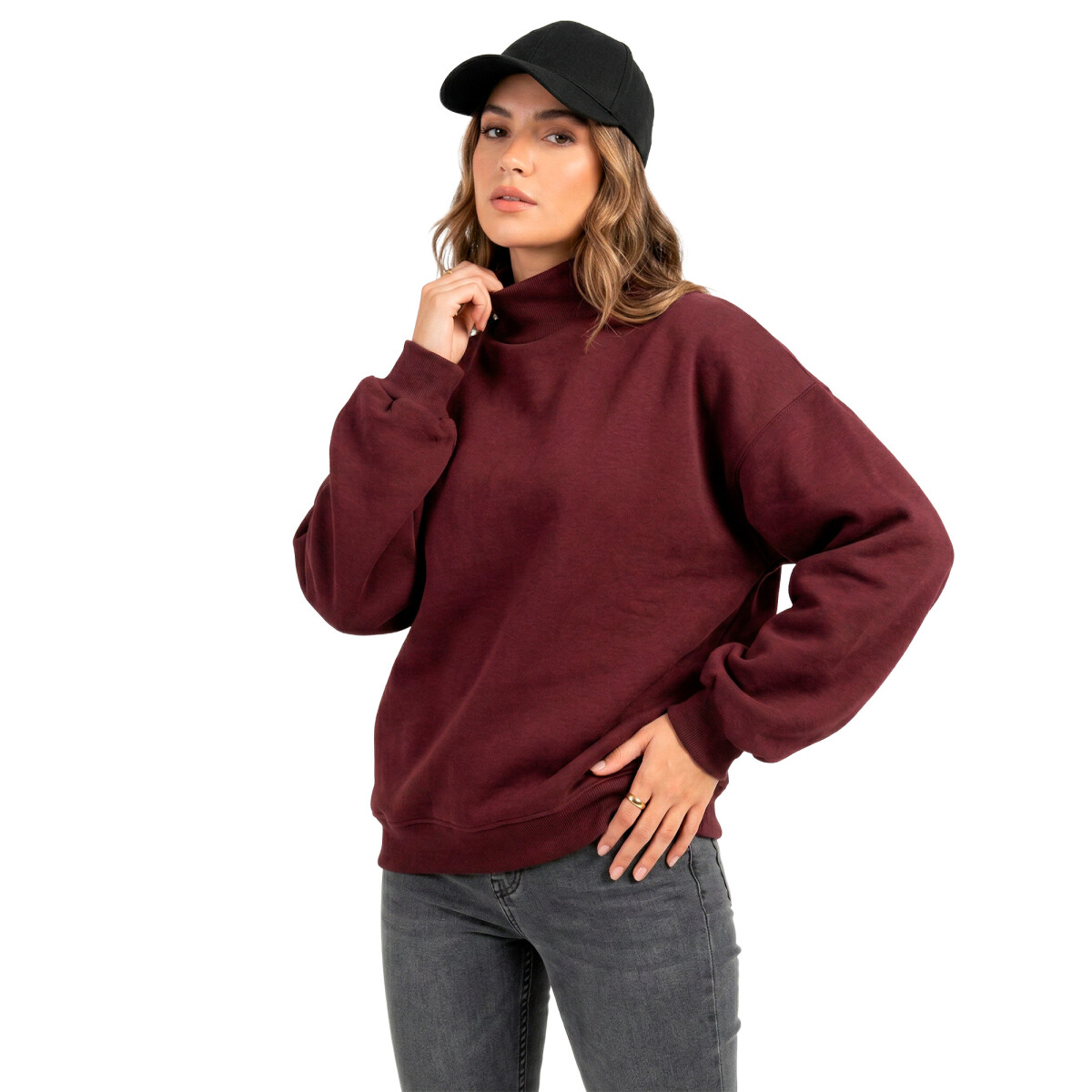 BUZO BASICO de Mujer - JY2532 - Borgoña 