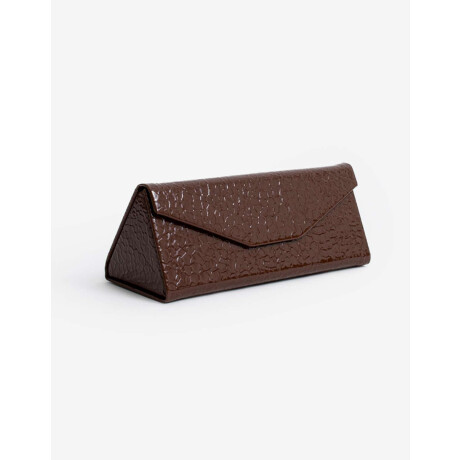 Estuche Plegable De Pu Crocco Marron Chocolate