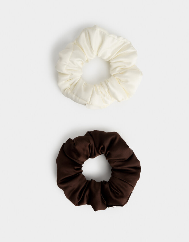 Skunzies Set por 2 Scrunchie Puffy - Combinacion Bicolor