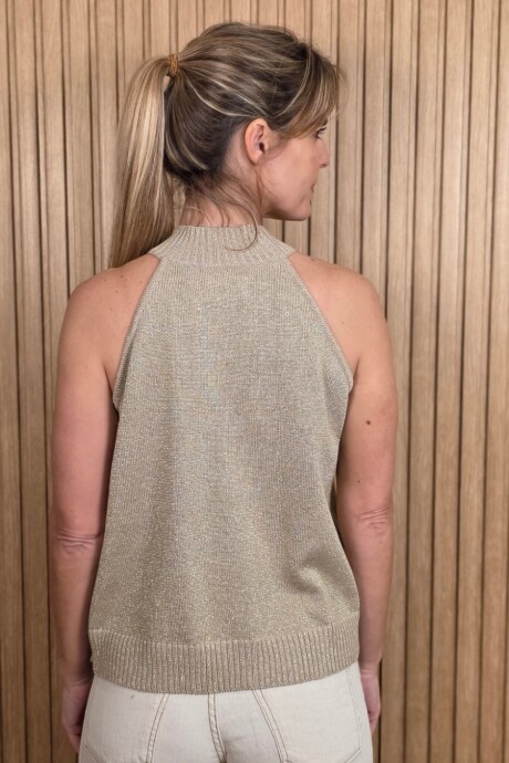 Musculosa Pipa Beige Lurex