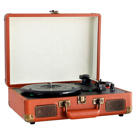 Tocadiscos Vinilo Retro Parlante Bluetooth Portátil Marron