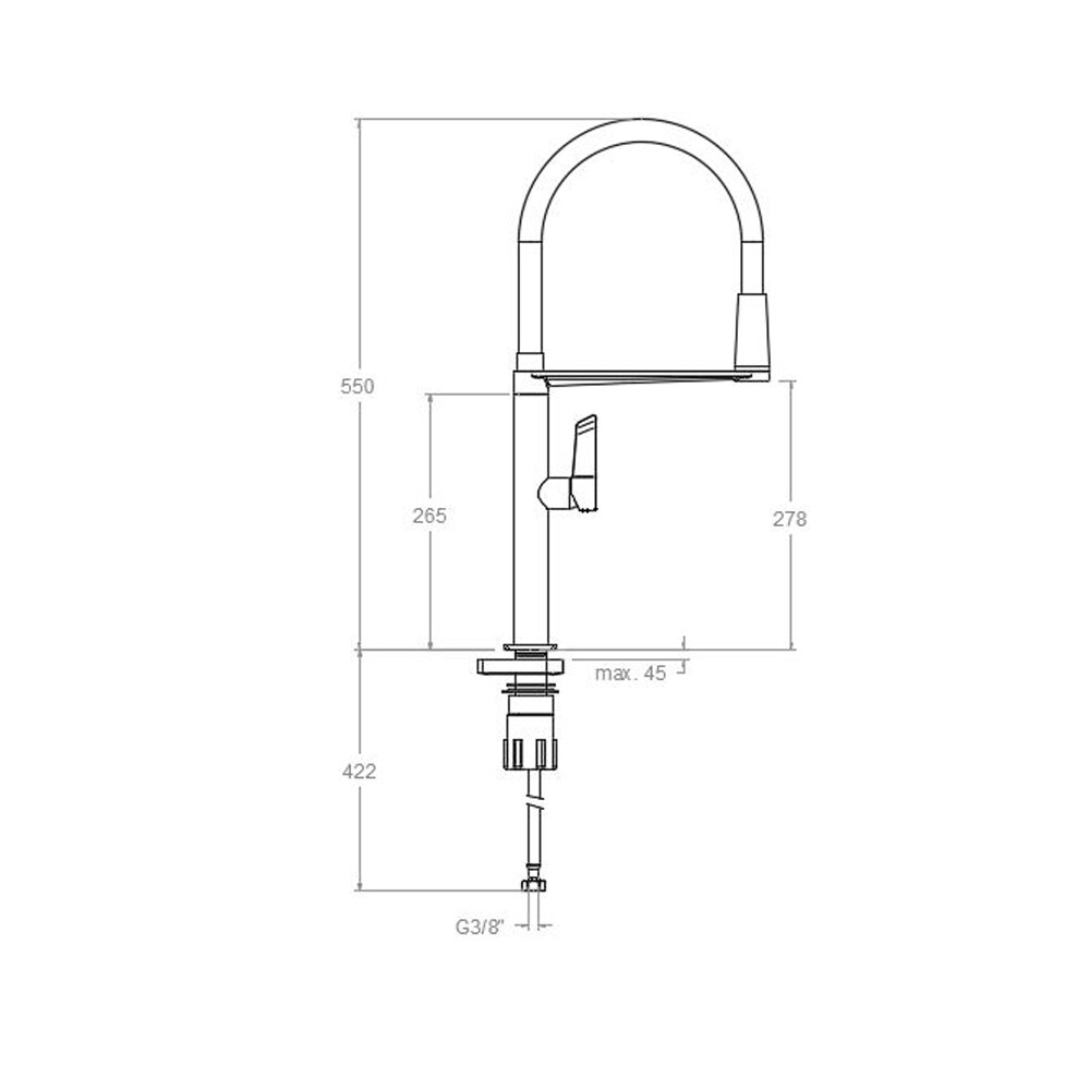 FREGADERO DE MESA NEGRO MATE CAÑO FLEX MODELO SA388801MCNM Fregadero De Mesa Negro Mate Caño Flex Modelo Sa388801mcnm
