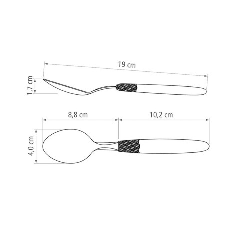 Cuchara de mesa 12 piezas, mango blanco "IPANEMA" -TRAMONTINA TN8324