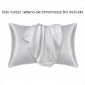 Funda Almohada De SatÃ­n SatÃ©n Tipo Seda Suave Gris Claro