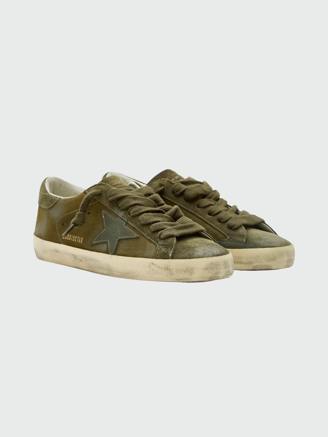 GOLDEN GOOSE - Zapatillas SUPER STAR SUEDE UPPER LEATHER STAR AND HEEL Alta Automática