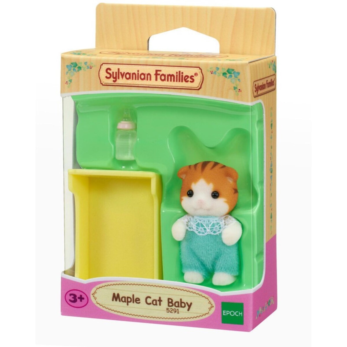 Sylvanian Families Gato Rayado Bebé Con Cuna Juguete Niños 