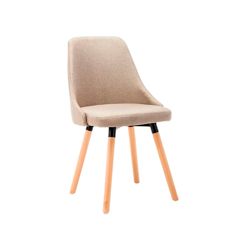 Silla de comedor Lumax modelo Harvey en tela Crema