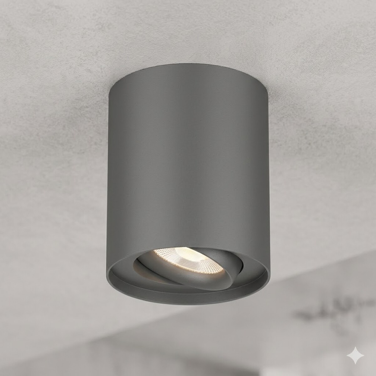 Aplique spot led 6w cilindro de techo cálido - GRIS 