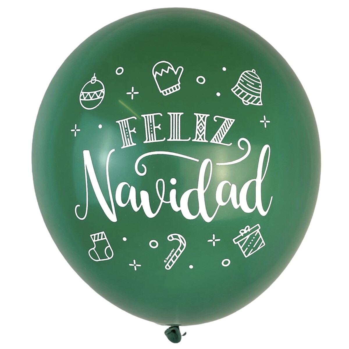 Globo Feliz Navidad Latex inflado con aire 