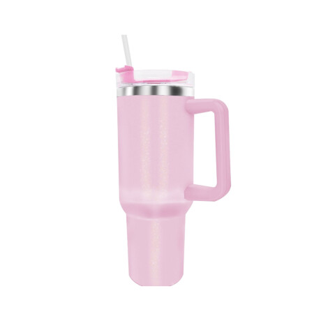 Vaso termico de acero con asa Rosado