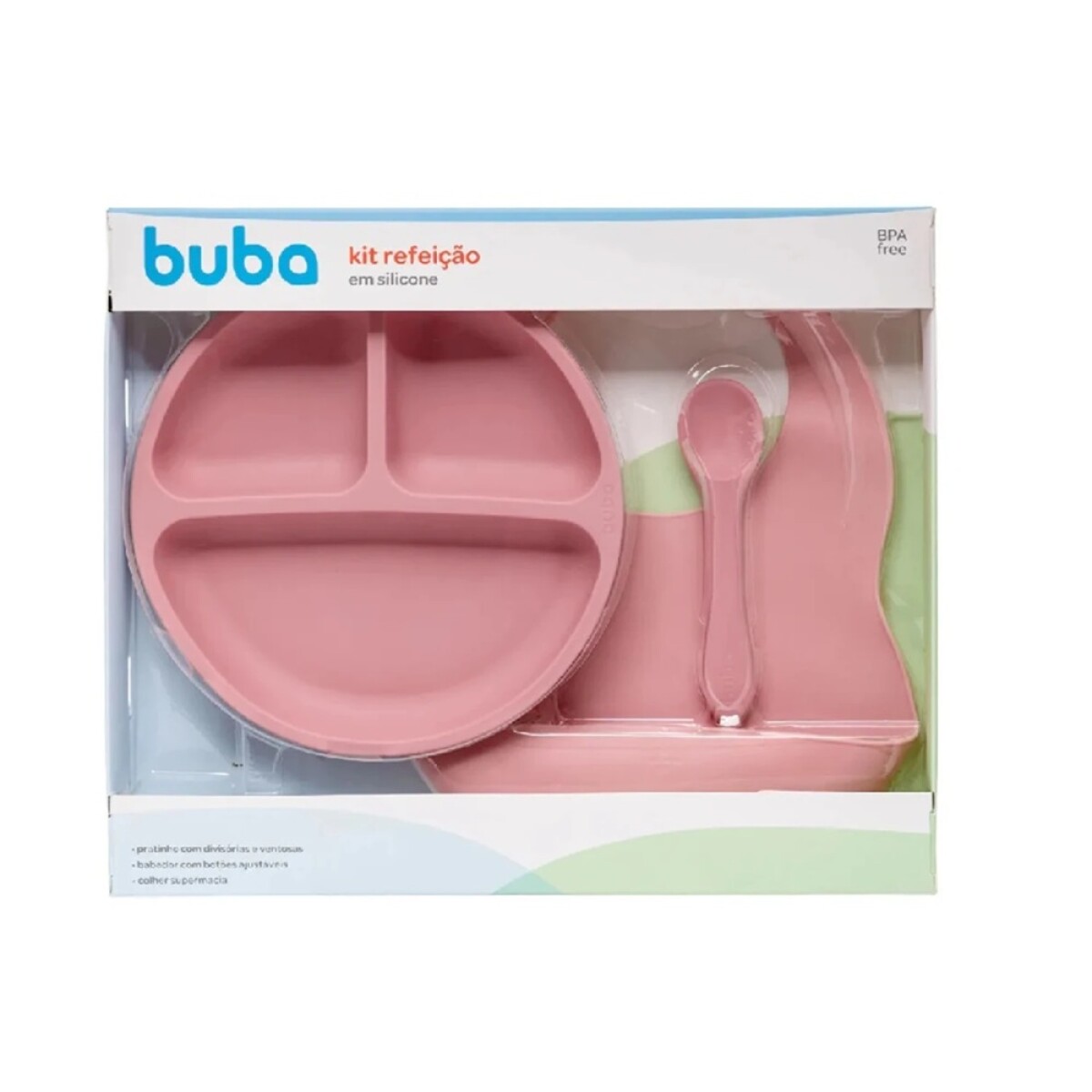 Set De Alimentacion Buba 3 Piezas Rosa 
