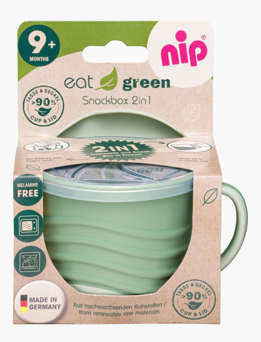 Vaso y Tapa 2 en 1 Nip Green Permite Beber y Comer 