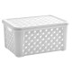 Set x3 Caja organizadora simil rattán con tapa P BLANCO