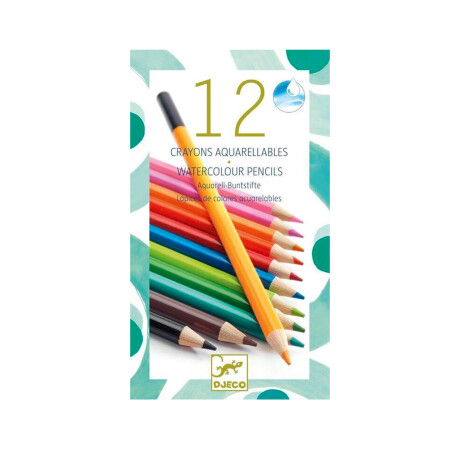 Lapices de Colores Acuarelas Djeco 12 unidades