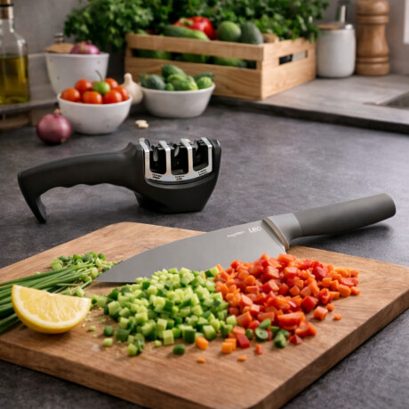 Kit Afilador Manual 3 en 1 con Cuchillo 19cm Berghoff Kit Afilador Manual 3 en 1 con Cuchillo 19cm Berghoff