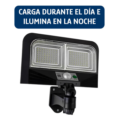 Foco Solar de Pared Exterior 126Leds c/Sensor Mov y Control Negro