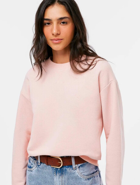 BLUSA DE PUNTO PIQUÉ BORDADA ROSADO