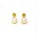 6,5 mm Caravanas Oro 18 K Con Perlas De Cultivo 6,5 mm Caravanas Oro 18 K Con Perlas De Cultivo