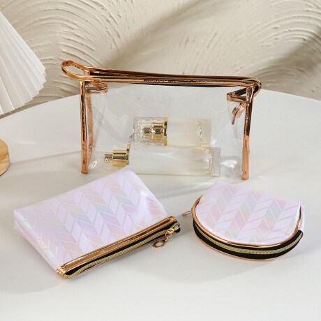 Necessaire Borde Dorado Blanco