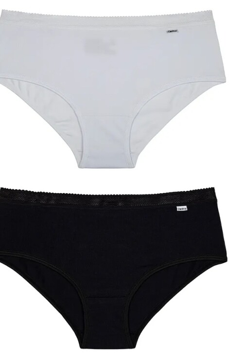 Pack Bombacha Cotton Leve Negro/Blanco