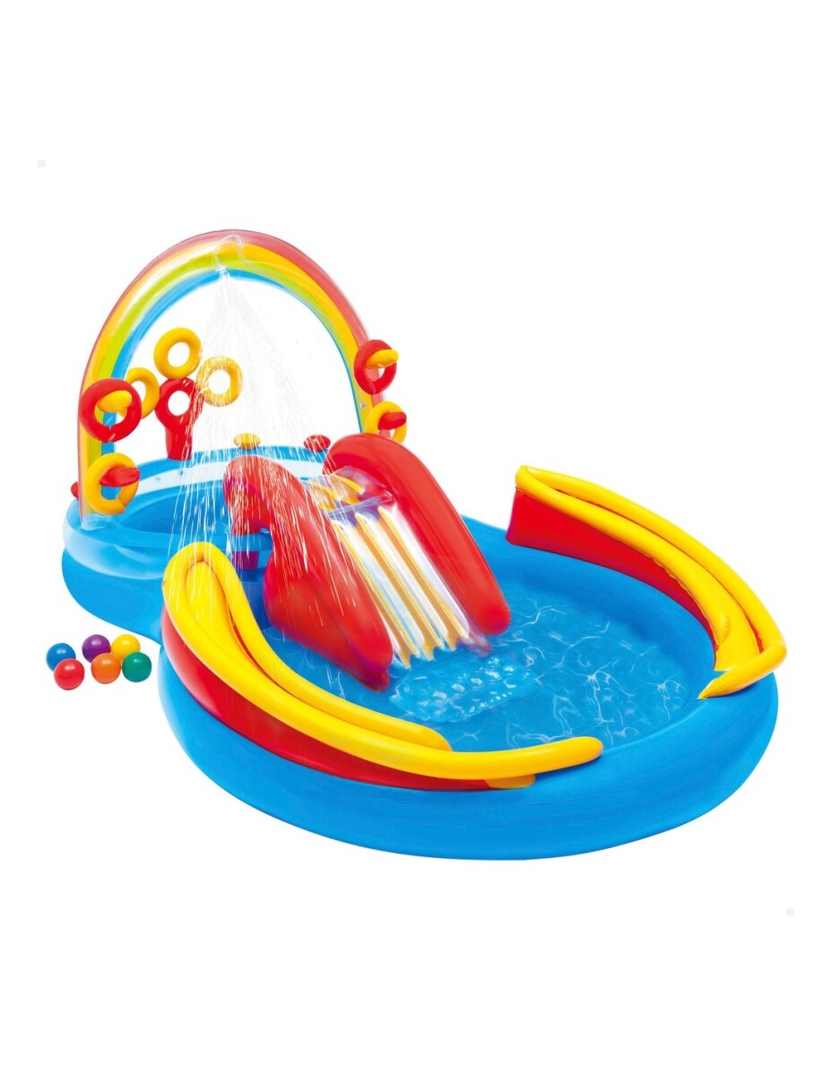 INTEX PISCINA CENTRO DE JUEGO INFLABLE ARCOIRIS 297 X 193 X 135 CMS 428 LITROS 