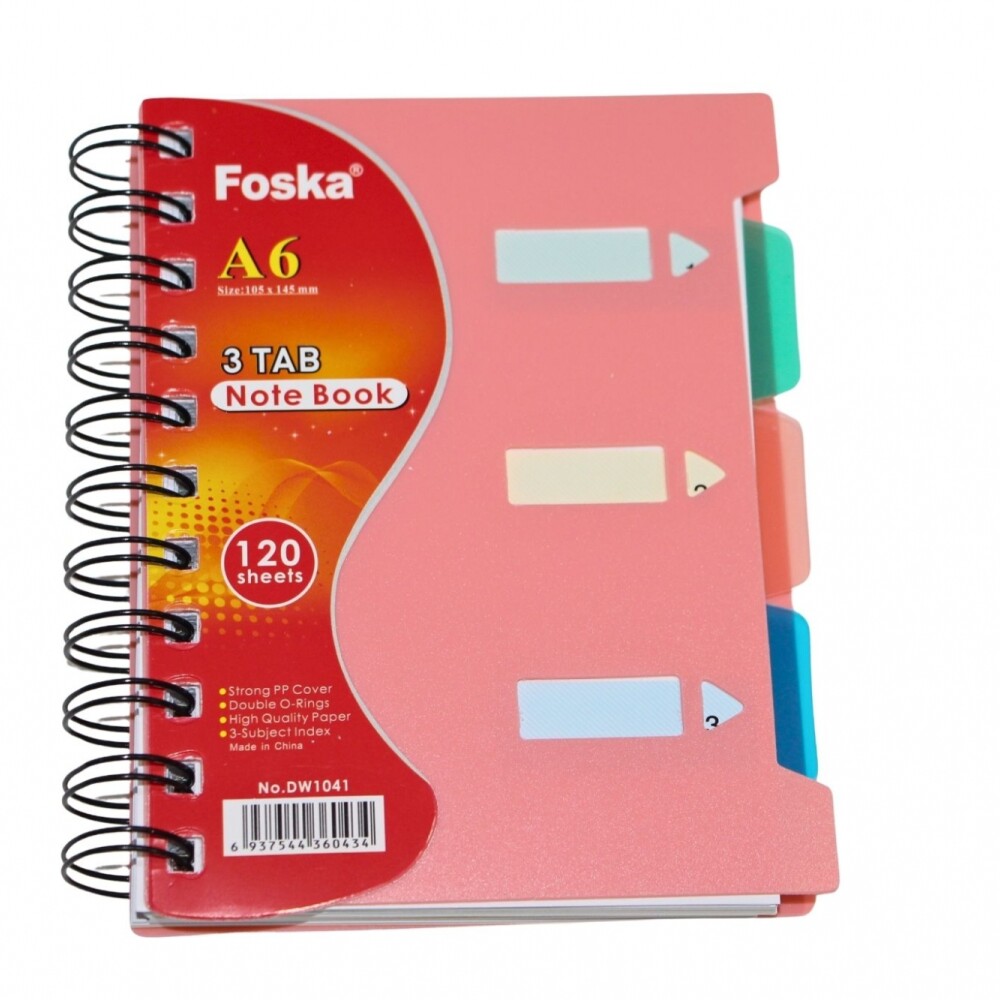 CUADERNO FOSKA TAMAÑO A6 CON ESPIRAL Y CON DIVISIONES CUADERNO FOSKA TAMAÑO A6 CON ESPIRAL Y CON DIVISIONES