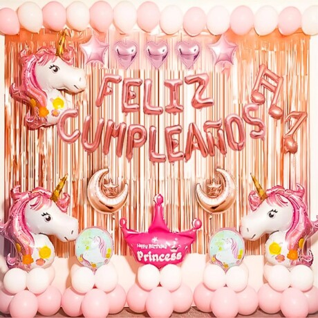 Set Globos N°14 Unicornio Feliz Cumpleaños 82 Pcs Set Globos N°14 Unicornio Feliz Cumpleaños 82 Pcs